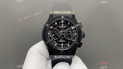 Hublot Classic Fusion 45mm 316L Steel 7750 Chrongraph Movement Black Rubber Band Watch